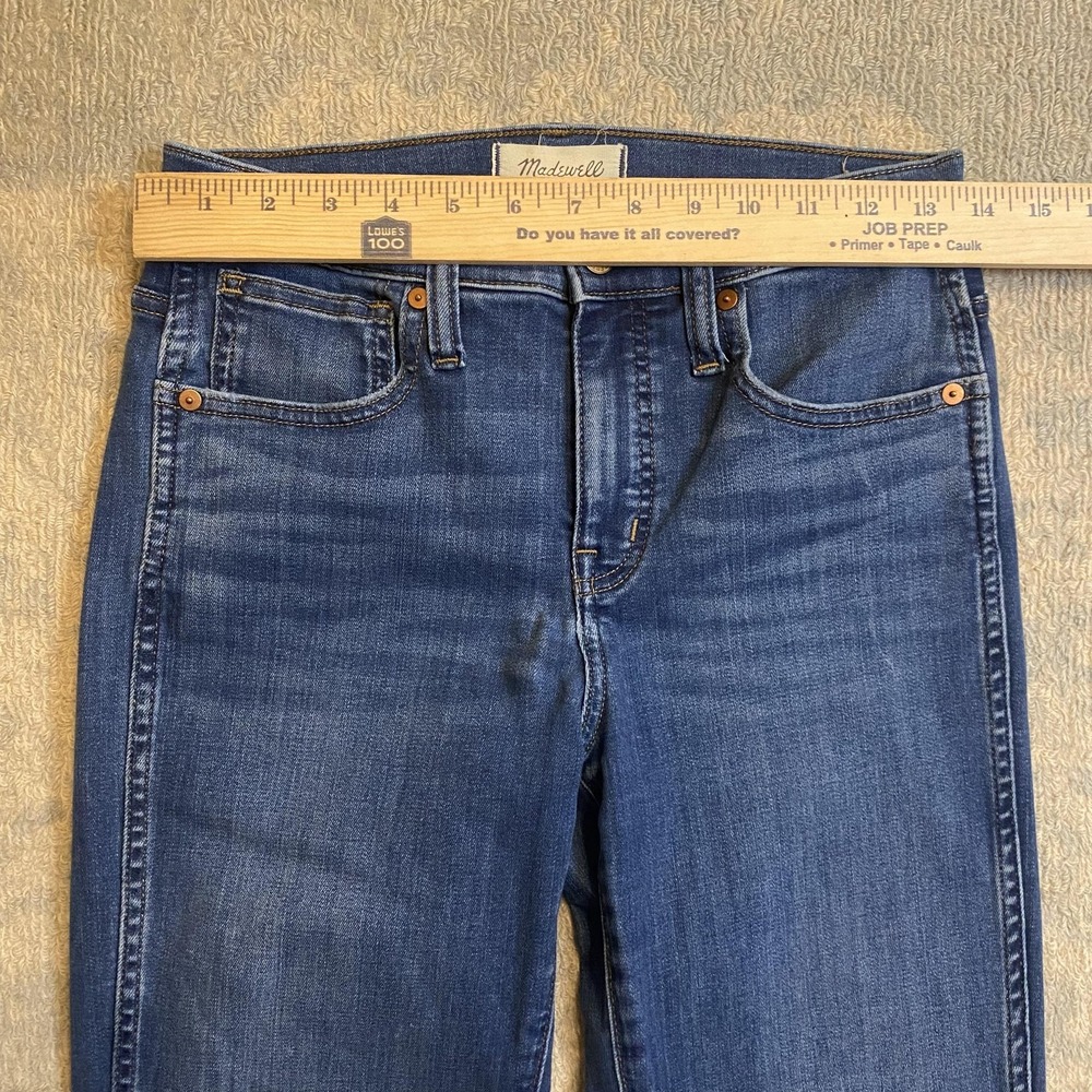 Madewell Mid-Rise Stovepipe Jeans Womens 26 Medium Wash Blue Slim Stretch Denim - Picture 3 of 14